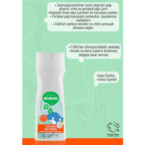 Siveno Portakal Yağlı Doğal Duş Sabunu 300 ml - 4