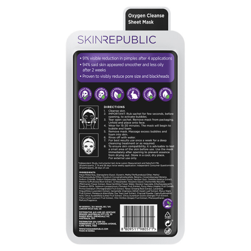 Skin Republic Bubble Purifying + Charcoal Face Mask Sheet 20 ml - 2