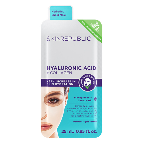 Skin Republic Hyaluronic Acid + Collagen Face Mask Sheet 25 ml - Skin Republic