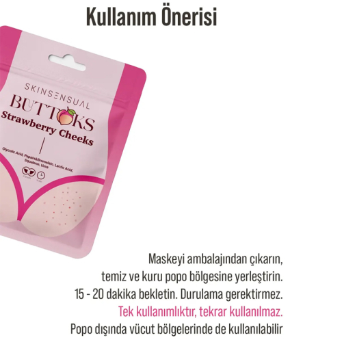 Skin Sensual Buttoks Strawberry Cheeks Vücut Maskesi 50 ml - 3
