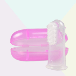 Smiley Baby Silikon Parmak Fırça - Pembe - 2