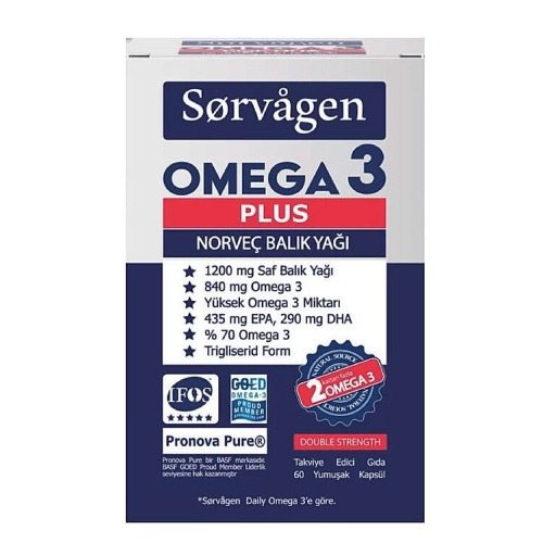 Sorvagen Omega 3 Plus Norveç Balık Yağı 60 Kapsül - Sorvagen