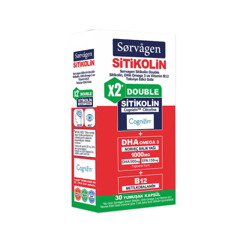 Sorvagen Smart Double Sitikolin DHA Omega 3 ve B12 30 Kapsül - Sorvagen