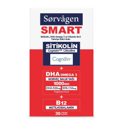 Sorvagen Smart Sitikolin DHA Omega 3 ve B12 30 Kapsül - 2