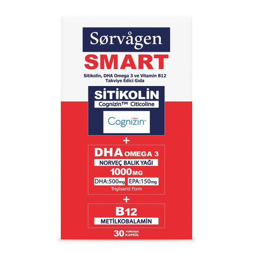 Sorvagen Smart Sitikolin DHA Omega 3 ve B12 30 Kapsül - 2