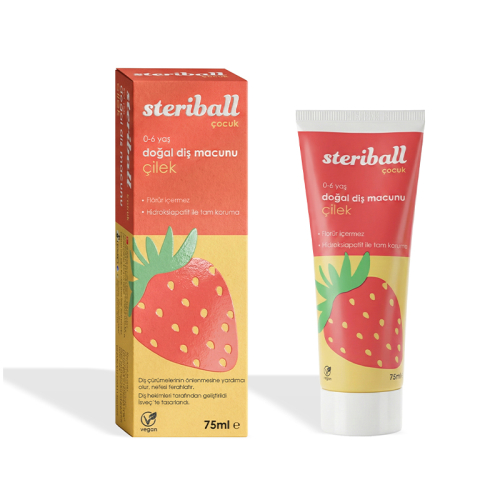 Steriball Çocuk Doğal Diş Macunu Çilek 75 ml - Steriball