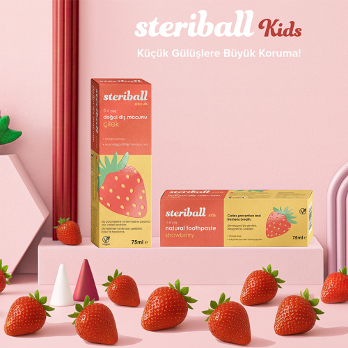 Steriball Çocuk Doğal Diş Macunu Çilek 75 ml - 10