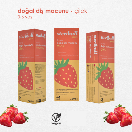Steriball Çocuk Doğal Diş Macunu Çilek 75 ml - 11