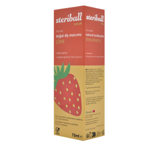 Steriball Çocuk Doğal Diş Macunu Çilek 75 ml - Steriball