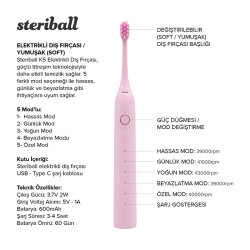 Steriball Elektrikli Diş Fırçası - Pembe - 11
