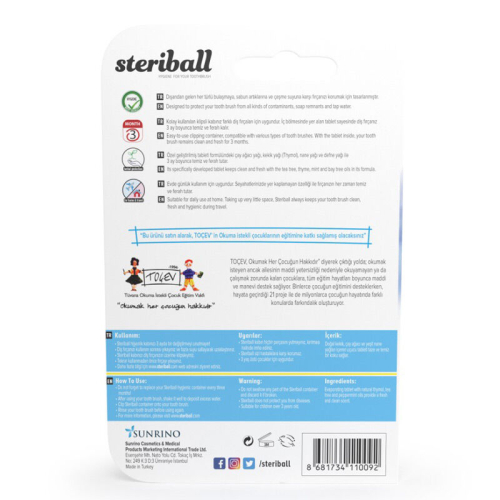 Steriball Hijyenik Diş Fırçası Koruma Kabı - Erkek - 6