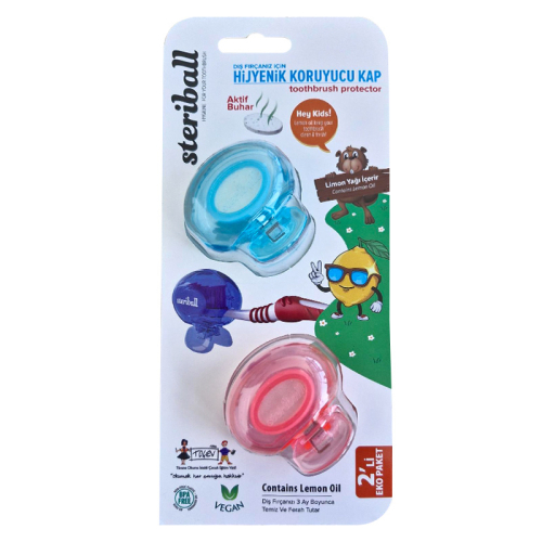 Steriball Kids Diş Fırçası Koruyucu Kap 2 li Paket - 1