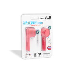 Steriball Pilli veya Şarjlı Diş Fırçaları İçin Hijyenik Diş Fırçası Kabı - Kırmızı - 2