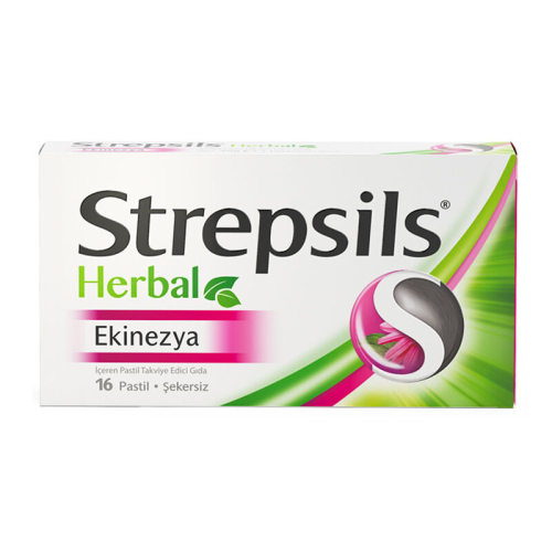 Strepsils Herbal Ekinezya İçerikli Pastil Takviye Edici Gıda 16 Pastil - Strepsils Herbal