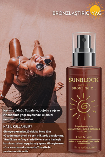 Sunblock Nemlendirici ve Bronzlaştırıcı Yağ 100 ml - 3