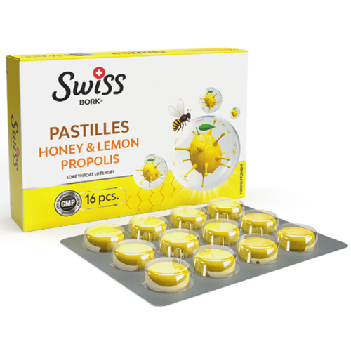 Swiss Bork Bal, Limon ve Propolis Aromalı Pastil 16 adet - Swiss Bork