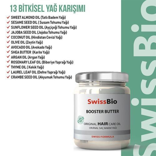 SwissBio Booster Butter Orijinal Saç Bakım Yağı 200 ml - 3