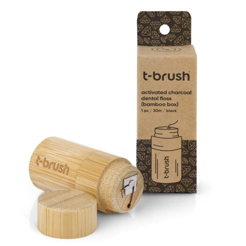 T-Brush Activated Charcoal Bambu Kutu Diş İpi - T-Brush