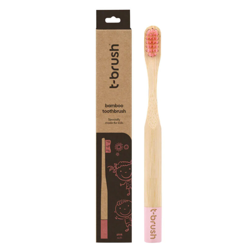 T-Brush Bambu Çocuk Diş Yumuşak Fırçası Pembe - T-Brush