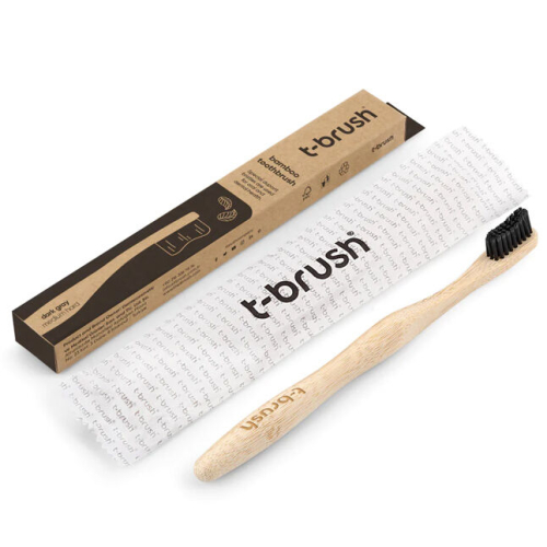 T-Brush Bambu Diş Yumuşak Fırçası Orta Sert Siyah - T-Brush