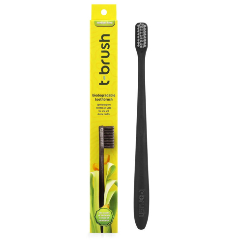 T Brush Bioçözünür Diş Fırçası Orta Sert Siyah - 2