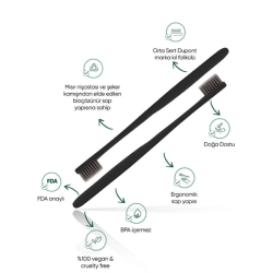 T Brush Bioçözünür Diş Fırçası Orta Sert Siyah - 1