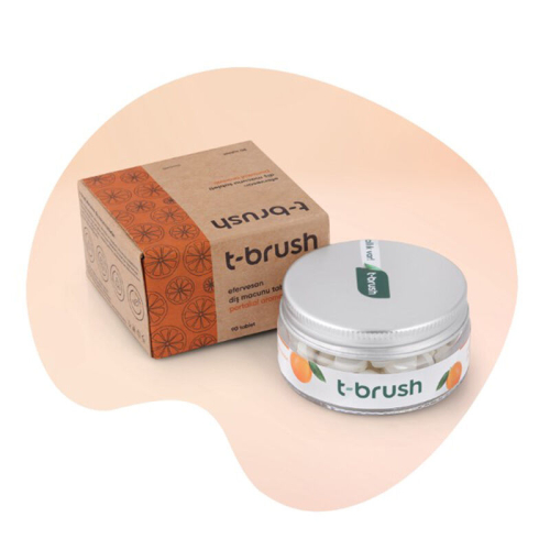 T-Brush Portakal Aromalı Florürlü Diş Macunu 90 Tablet - T-Brush