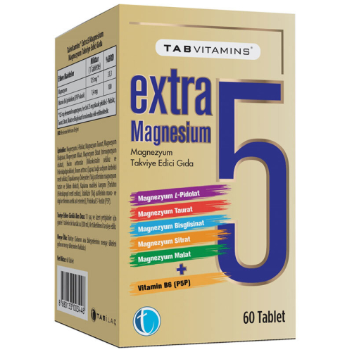 TAB Vitamins Extra Magnesium 60 Tablet - TAB İlaç Sanayi A.Ş