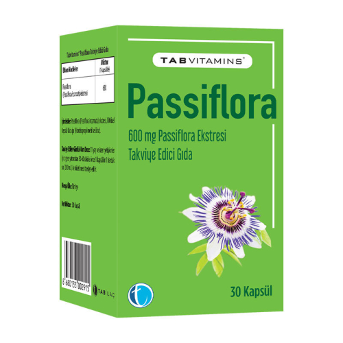 Tabvitamins Passiflora Ekstresi Takviye Edici Gıda 30 Kapsül - TAB İlaç Sanayi A.Ş