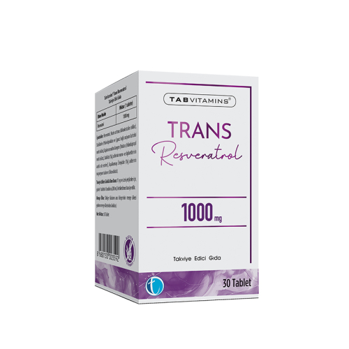 TAB Vitamins Trans Resveratrol 30 Tablet Takviye Edici Gıda - TAB İlaç Sanayi A.Ş