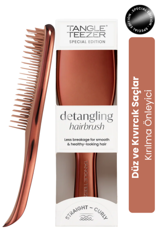 Tangle Teezer Ultimate Detangler Chrome Choc Bronze Islak ve Kuru Düz ve Kıvırcık Saçlar için Saç Fırçası-Tarak - Tangle Teezer