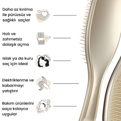 Tangle Teezer Ultimate Detangler Chrome Champagne Gold Islak ve Kuru Düz ve Kıvırcık Saçlar için Saç Fırçası-Tarak - 4