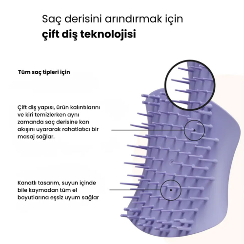 Tangle Teezer Scalp Brush Lilac Masaj ve Saç Fırçası-Tarak Islak Kullanım - 3