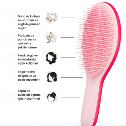 Tangle Teezer The Ultimate Styler Bright Pink Tüm Saç Tipleri için Kuru Şekillendirme ve Hacim Etkili Tarak - 2