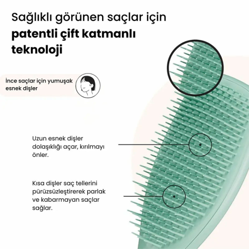 Tangle Teezer The Ultimate Detangler Fine Fragile Dark Teal İnce ve Hassas Saçlar için Kırılma Önleyici Tarak - 2