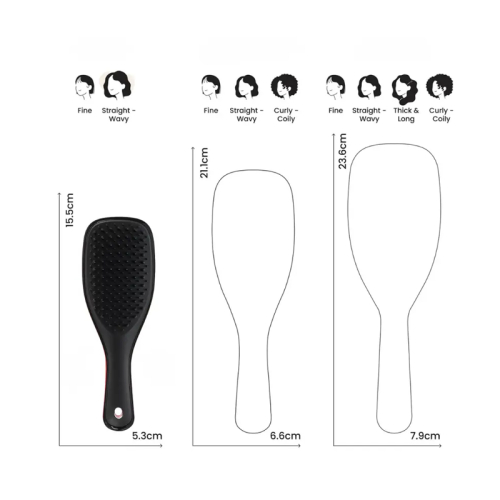 Tangle Teezer The Ultimate Detangler Black Eletriklenme Önleyici Mini Boy Tarak - Düz ve Kıvırcık Saçlar - 4
