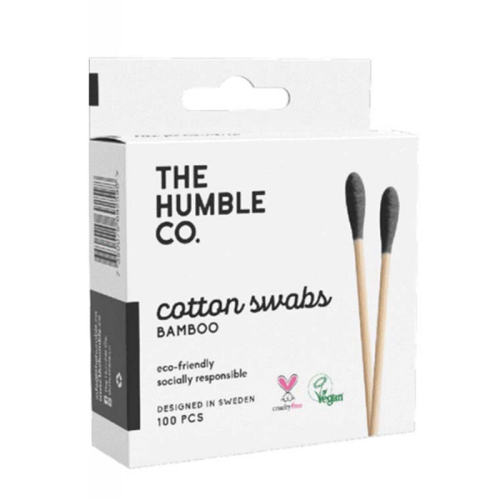 The Humble Co Bamboo Kulak Çubuğu Siyah 100 Adet - Humble Brush