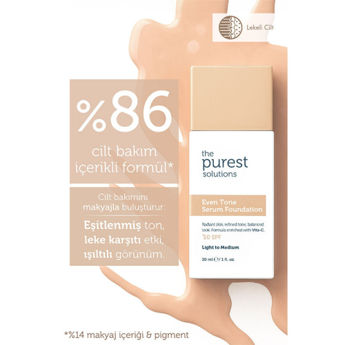 The Purest Solutions Even Tone Leke Karşıtı Serum Fondöten SPF50+ 30 ml - Açık-Orta Ton - 4