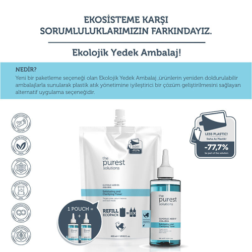 The Purest Solutions Exfoliating + Clarifying Toner 400 ml - Refill - 3