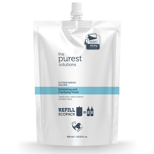 The Purest Solutions Exfoliating + Clarifying Toner 400 ml - Refill - The Purest Solutions