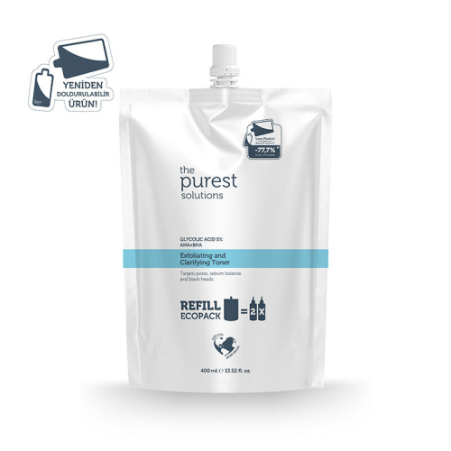 The Purest Solutions Exfoliating + Clarifying Toner 400 ml - Refill - 2