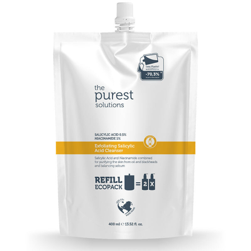 The Purest Solutions Exfoliating Salicylic Acid Cleanser 0,5% Salicylic Acid, 1%Niacinamide 400 ml - Refill - The Purest Solutions