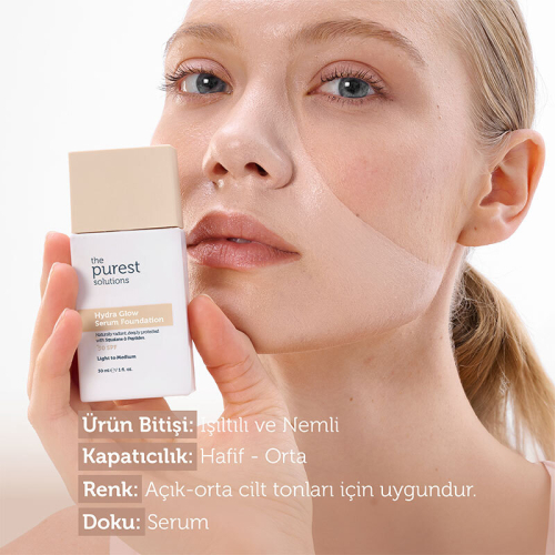 The Purest Solutions Hydra Glow Nemlendirici Serum Fondöten SPF50+ 30 ml - Açık-Orta Ton - 4
