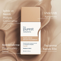 The Purest Solutions Hydra Glow Nemlendirici Serum Fondöten SPF50+ 30 ml - Orta-Koyu Ton - 7