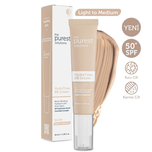The Purest Solutions Kuru ve Karma Ciltler İçin Yoğun Nemlendirici BB Krem SPF 50+ 40 ml - Açık-Orta Ton - 2