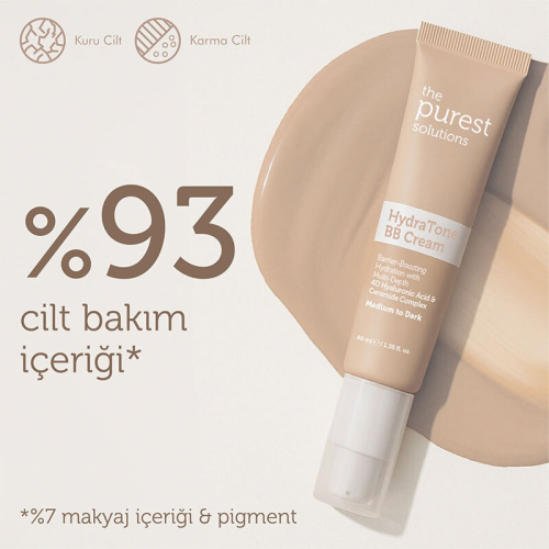 The Purest Solutions Kuru ve Karma Ciltler İçin Yoğun Nemlendirici BB Krem SPF 50+ 40 ml - Orta-Koyu Ton - 4