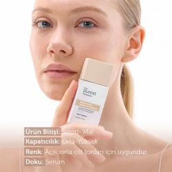 The Purest Solutions Matte Touch Sebum Dengeleyici ve Matlaştırıcı Serum Fondöten SPF50+ 30 ml - Açık-Orta Ton - 4