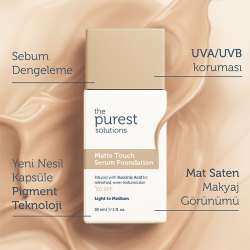The Purest Solutions Matte Touch Sebum Dengeleyici ve Matlaştırıcı Serum Fondöten SPF50+ 30 ml - Açık-Orta Ton - 7