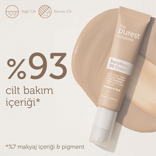 The Purest Solutions Yağlı ve Karma Ciltler İçin Matlaştırıcı BB Krem SPF 50+ 40 ml – Orta-Koyu Ton - 4