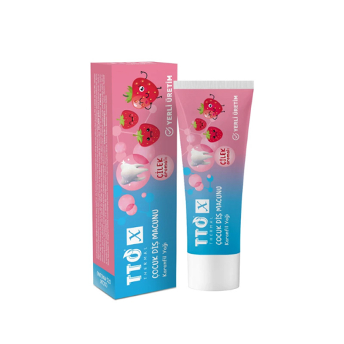 TTO-X Çocuk Diş Macunu Çilek Aromalı Karanfil Yağlı 50 ml - TTO